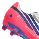 adidas F50 Hyperfast Club Velcro Firm Ground/Multi Ground Youth Soccer Cleats - White/Purple
