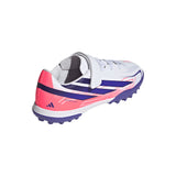 adidas F50 Hyperfast Club Hook & Loop Turf Youth Soccer Cleats - White/Purple