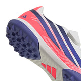 adidas F50 Hyperfast Club Hook & Loop Turf Youth Soccer Cleats - White/Purple