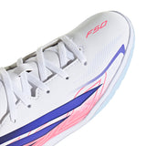 adidas F50 Hyperfast Club Indoor Youth Soccer Shoes - White/Purple