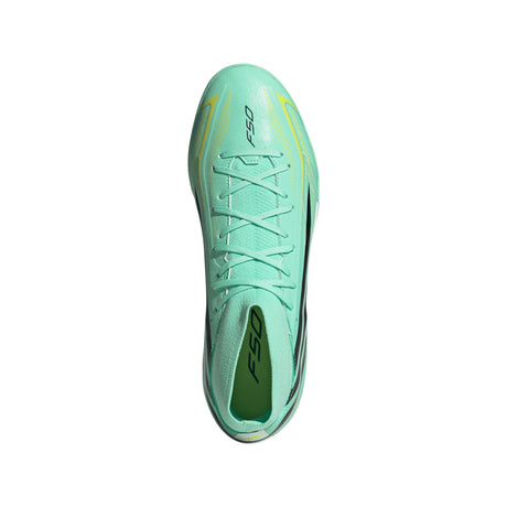 adidas F50 Hyperfast League Mid TF Turf Men's Soccer Cleats - Mint/Navy/Lemon