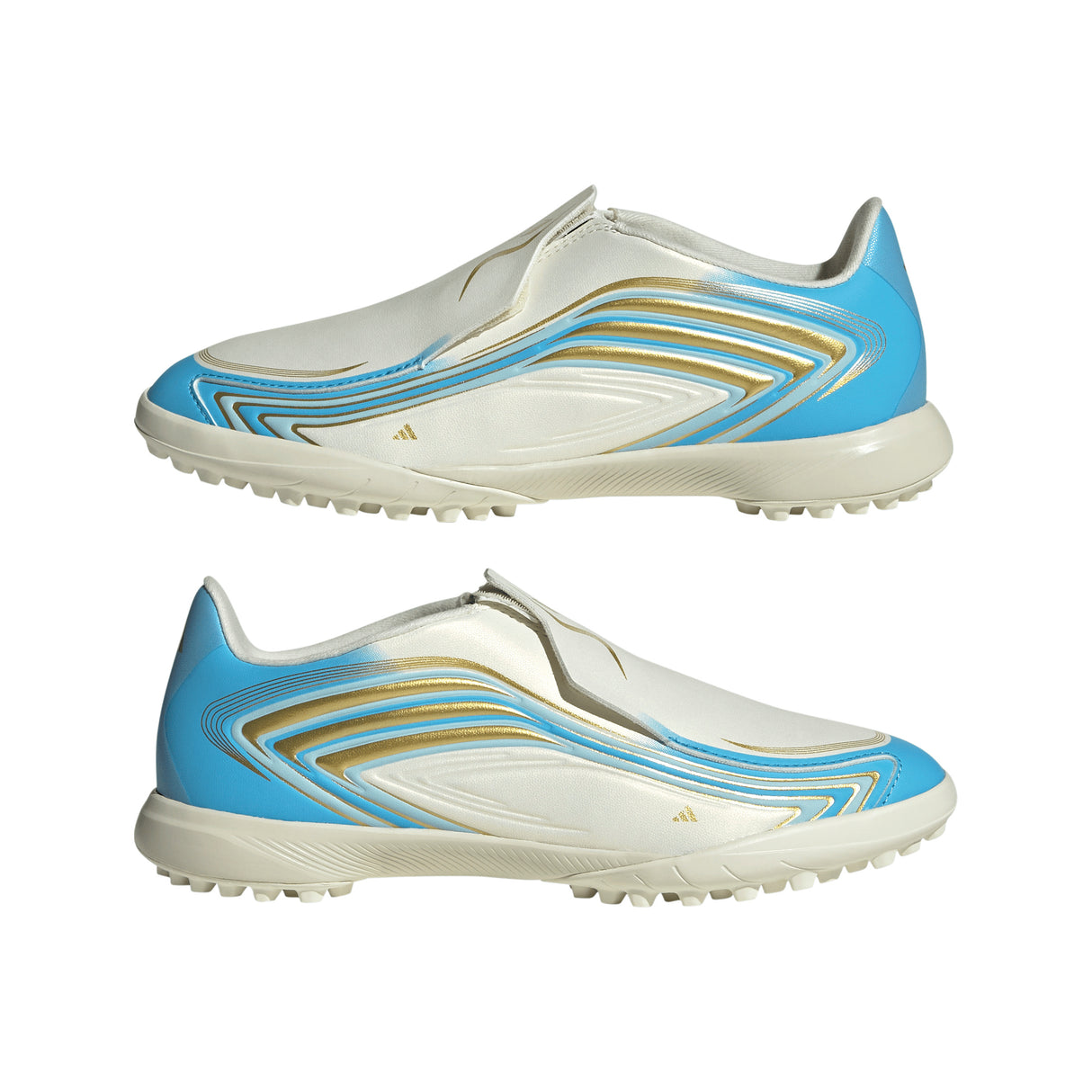 adidas F50 Messi League Laceless TF Turf Youth Soccer Cleats - Blue