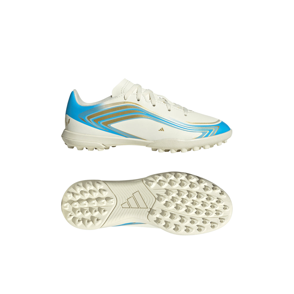 adidas F50 Messi Club Turf Youth Soccer Cleats - Ivory