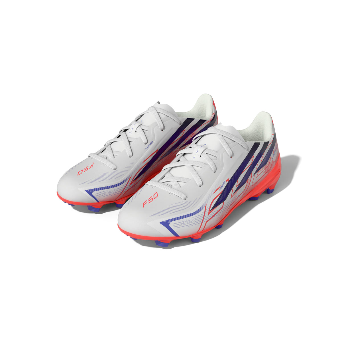 adidas F50 Hyperfast League Firm Ground Youth Soccer Cleats - White/Purple