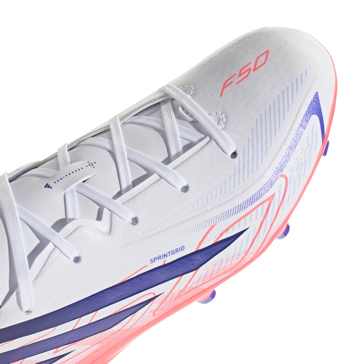 adidas F50 Hyperfast League Firm Ground Youth Soccer Cleats - White/Purple