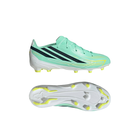 adidas F50 Hyperfast League FG Firm Ground Youth Soccer Cleats - Mint/Navy/Lemon