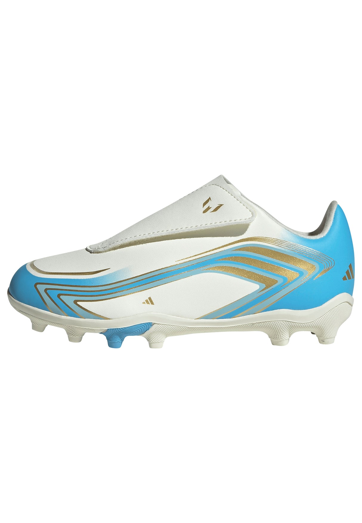 adidas F50 Messi Club Velcro Firm Ground / Multi Ground Youth Soccer Cleats - Ivory