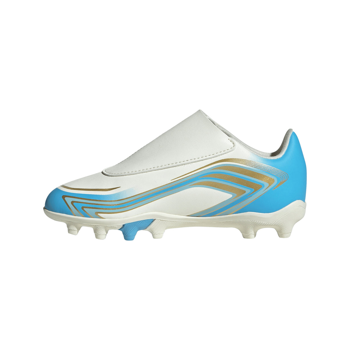 adidas F50 Messi Club Velcro Firm Ground / Multi Ground Youth Soccer Cleats - Ivory