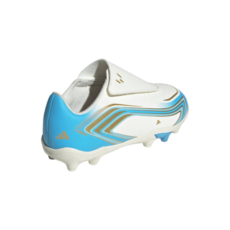 adidas F50 Messi Club Velcro Firm Ground / Multi Ground Youth Soccer Cleats - Ivory