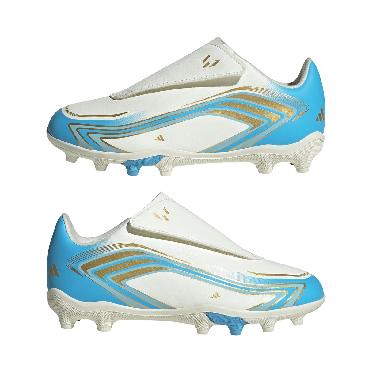 adidas F50 Messi Club Velcro Firm Ground / Multi Ground Youth Soccer Cleats - Ivory