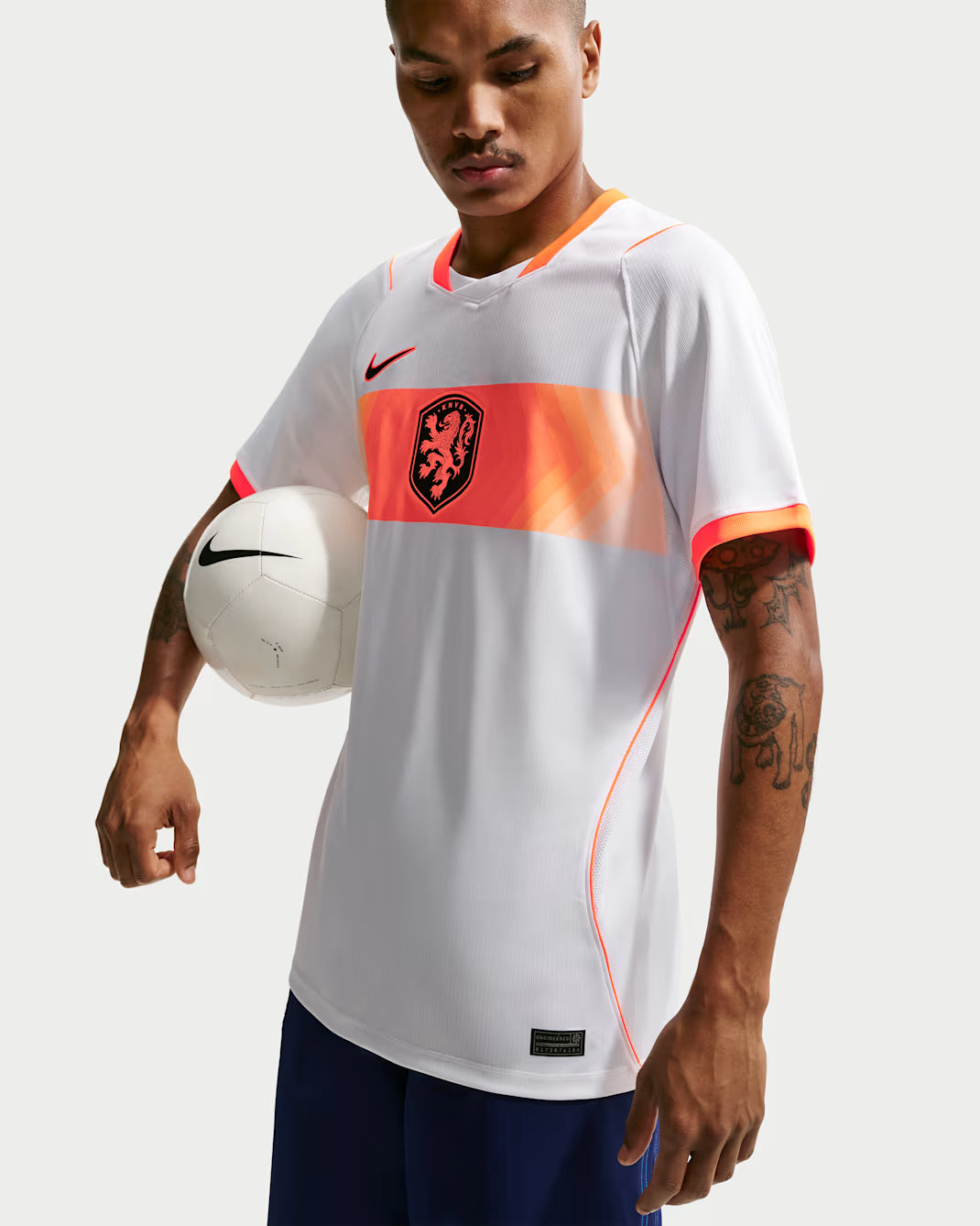 Camiseta de fútbol Nike Holanda Visitante Hombre 2026 - Blanco/Rojo Hiper/Negro