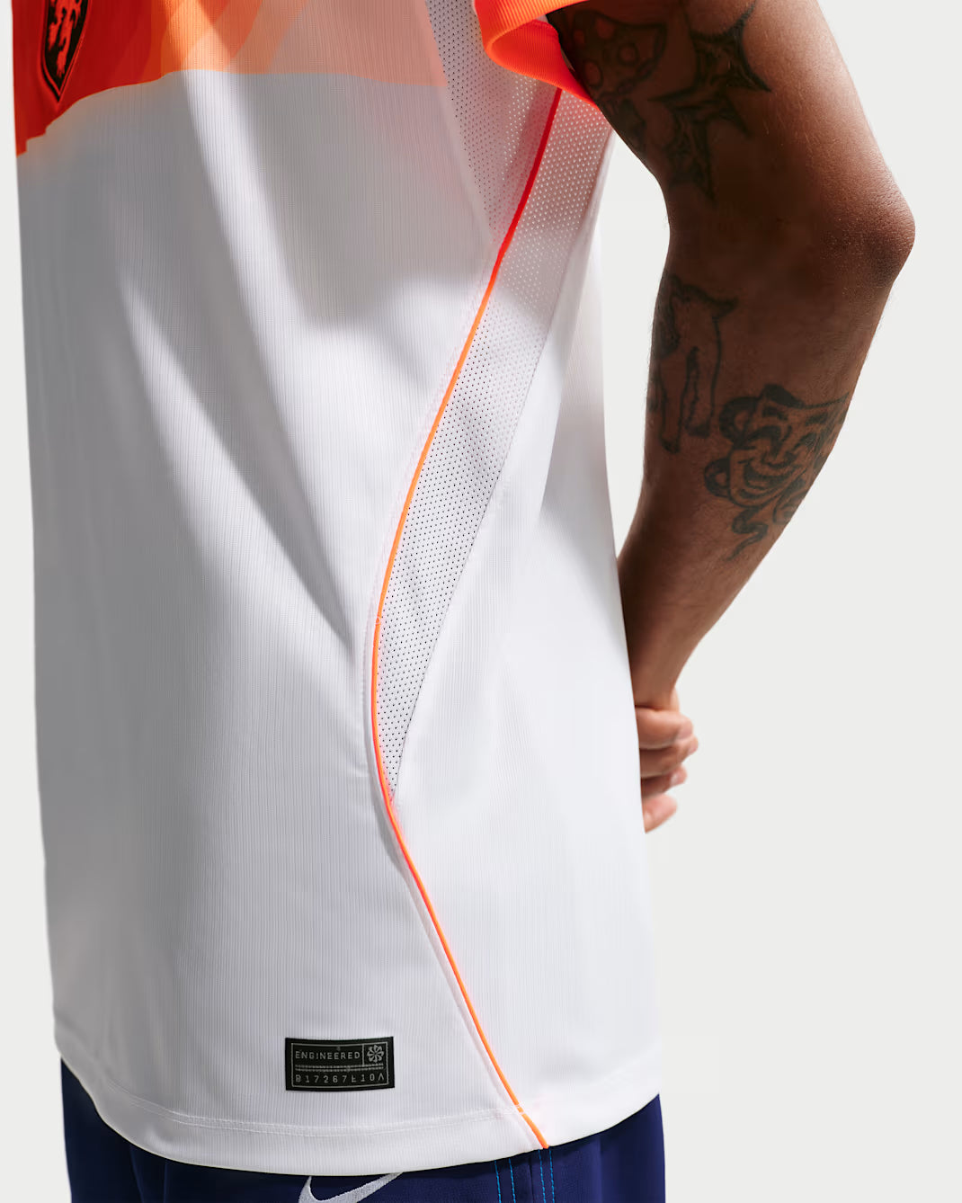 Camiseta de fútbol Nike Holanda Visitante Hombre 2026 - Blanco/Rojo Hiper/Negro