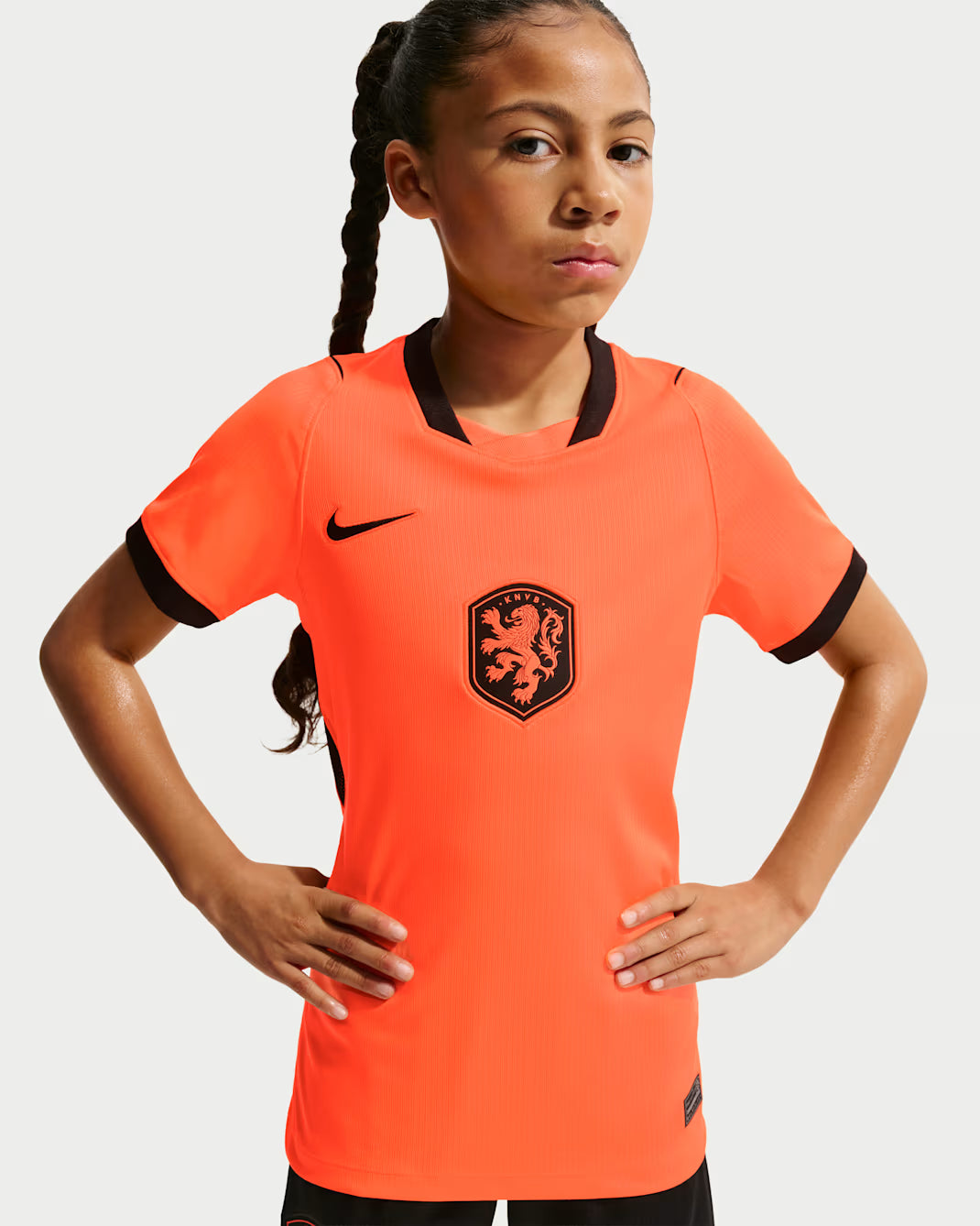 Nike Holanda Camiseta de Fútbol de Local para Jóvenes 2026 - Rojo Hiperactivo/Negro