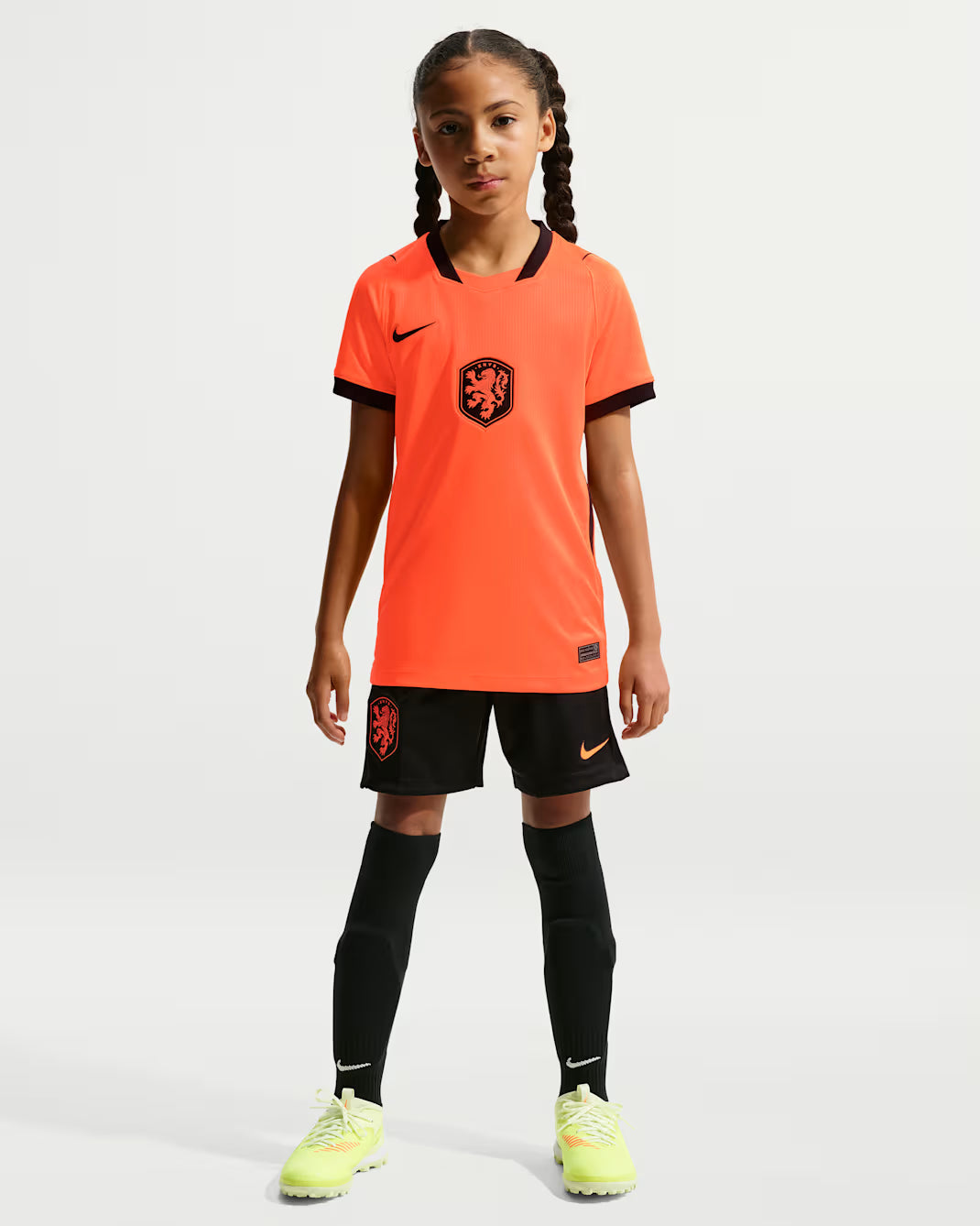 Nike Holanda Camiseta de Fútbol de Local para Jóvenes 2026 - Rojo Hiperactivo/Negro