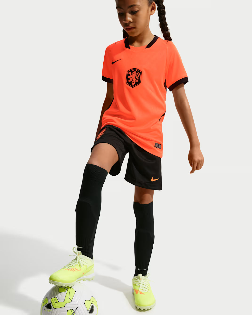 Nike Holanda Camiseta de Fútbol de Local para Jóvenes 2026 - Rojo Hiperactivo/Negro