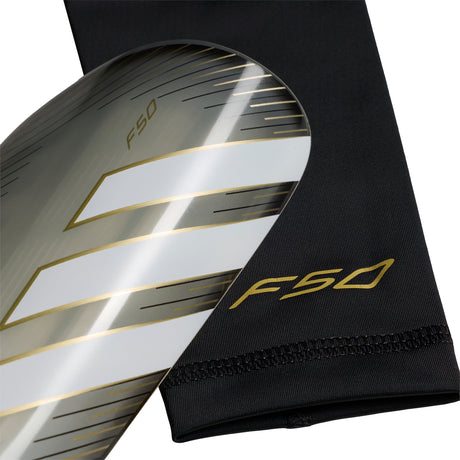 adidas F50 League Soccer Shin Guards - Carbon/Black/Gold