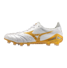 Mizuno Morelia Neo IV Made in Japan FG Men's Soccer Cleats - White/Gold