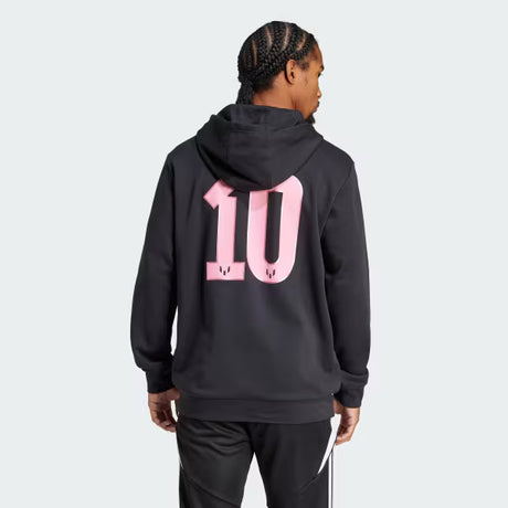 adidas Messi Name&Numer Graphic Men´s Soccer Hoodie - Black/Pink