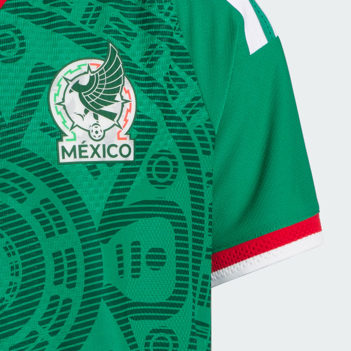 adidas Mexico Home Authentic Youth Soccer Jersey 26 - Green