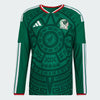 adidas Mexico Home Authentic Long Sleeve Soccer Men's Jersey 26 - Green