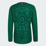 adidas Mexico Home Authentic Long Sleeve Soccer Men's Jersey 26 - Green