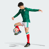 adidas Mexico Home Authentic Long Sleeve Soccer Men's Jersey 26 - Green