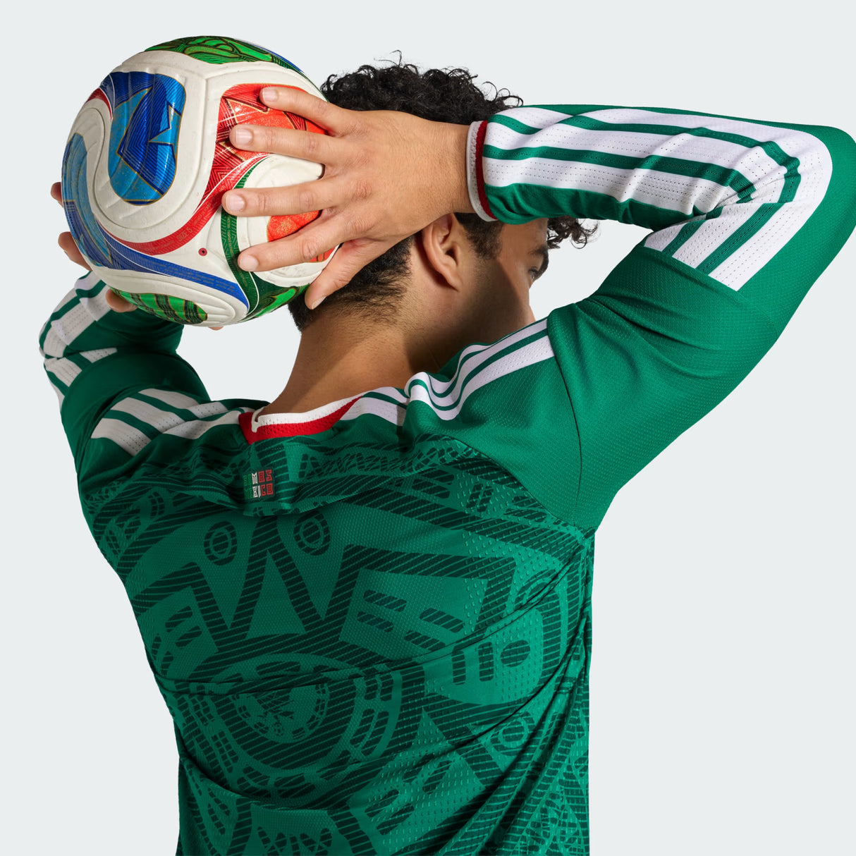 adidas Mexico Home Authentic Long Sleeve Soccer Men's Jersey 26 - Green