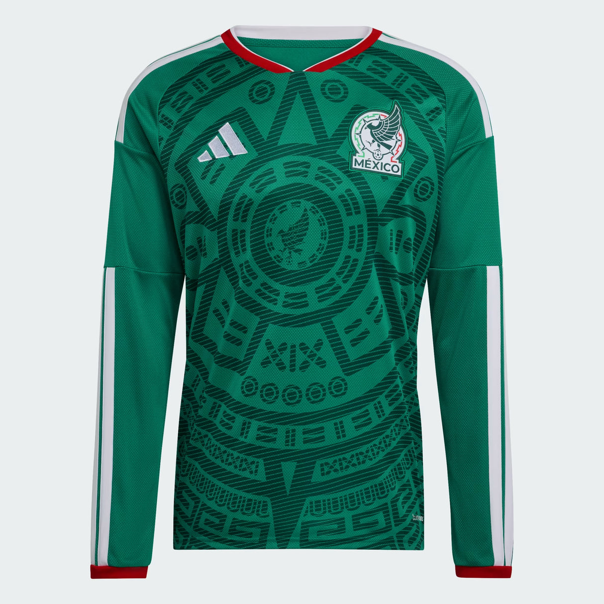 adidas Mexico Home Long Sleeve Men's Soccer Jersey 26 - Green