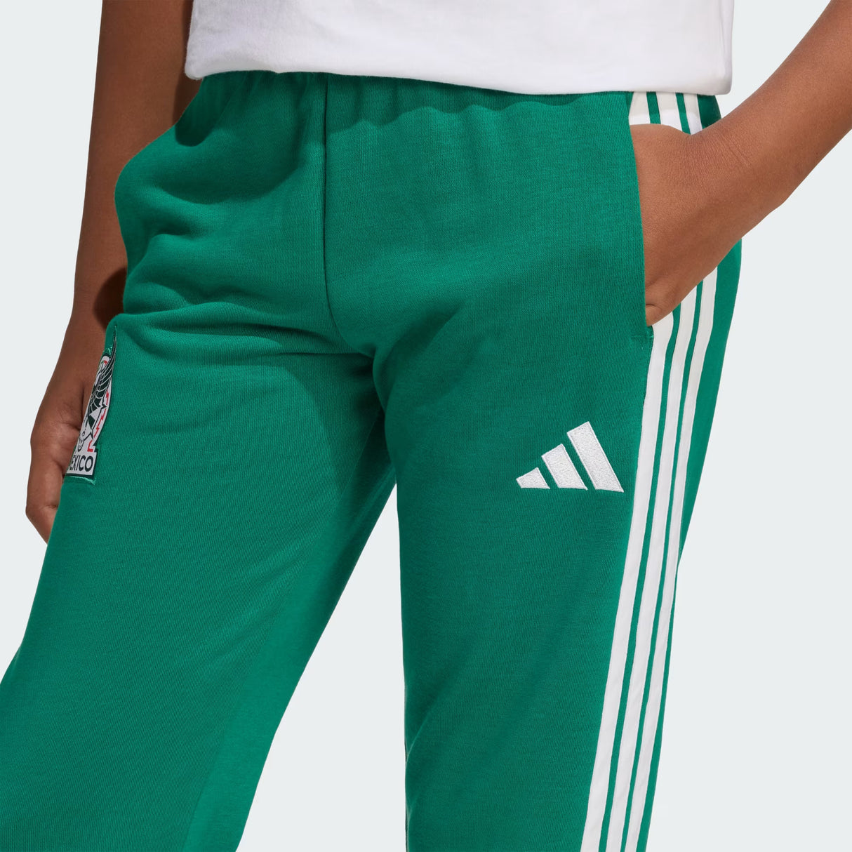 adidas Mexico DNA Youth Soccer Tracksuit Bottoms - Green