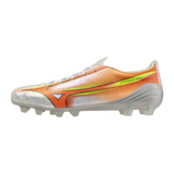Botines de Fútbol Mizuno Alpha III Elite FG para Hombre - Blanco/Naranja