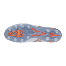 Botas de fútbol Mizuno Morelia Neo V Beta Japan FG para hombre - Azul Celeste/Naranja