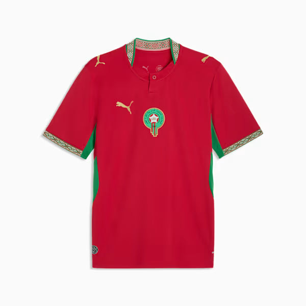 Camiseta de fútbol de hombre PUMA Marruecos Local 2026 - Rojo/Dorado