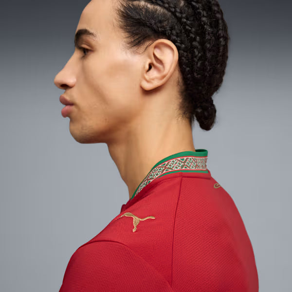 Camiseta de fútbol de hombre PUMA Marruecos Local 2026 - Rojo/Dorado