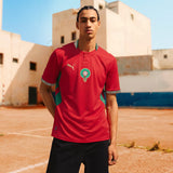 Camiseta de fútbol de hombre PUMA Marruecos Local 2026 - Rojo/Dorado