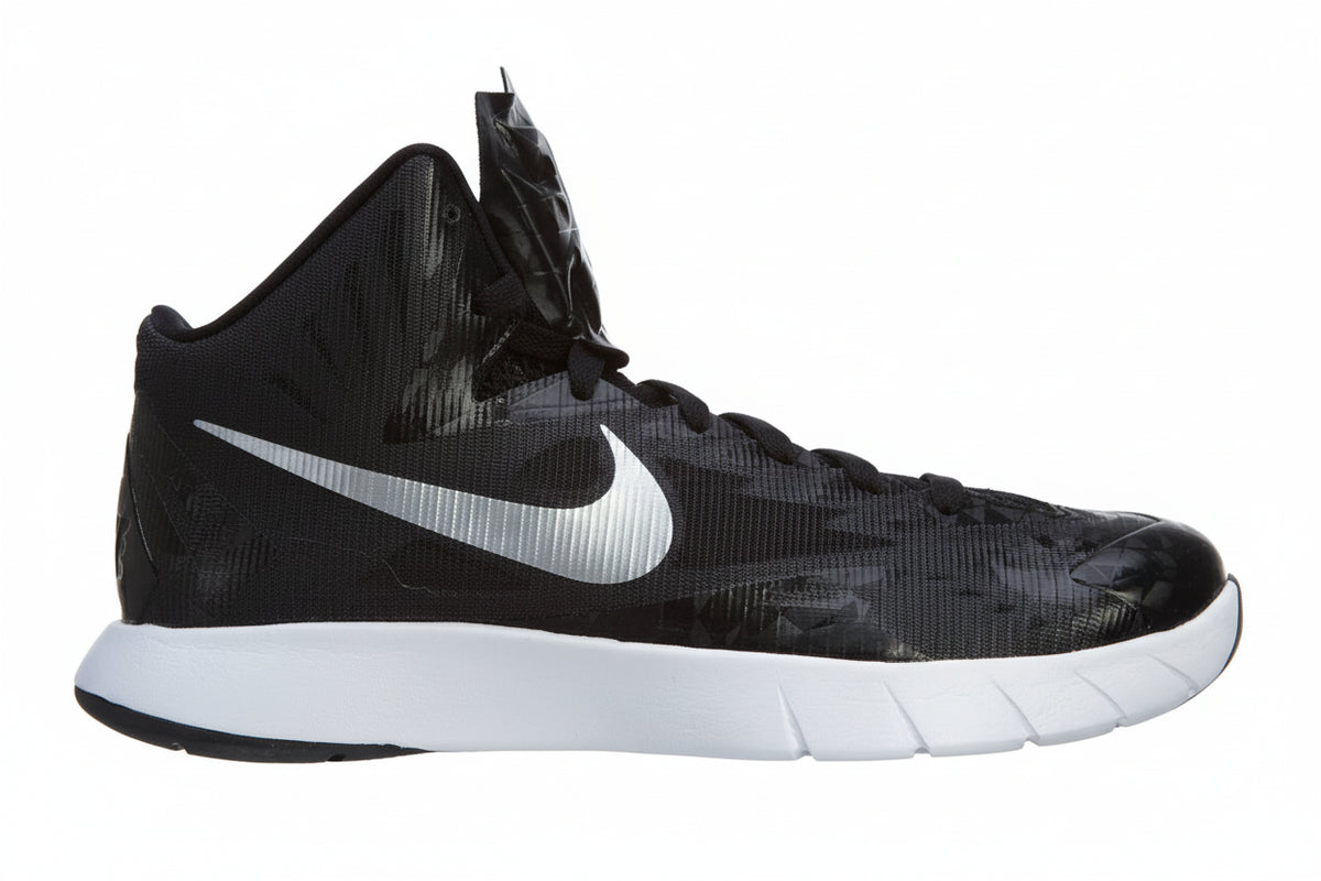 Nike JR Lunar  HyperQuickness Youth Basketball Shoes - Black/White