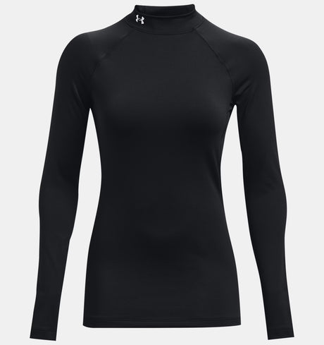 Camiseta de cuello alto Under Armour Authentics para mujer, color negro