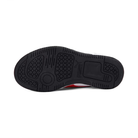 PUMA Rebound Layup Lo Little Kid's Shoes - White/High Risk Red/Black