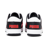 PUMA Rebound Layup Lo Little Kid's Shoes - White/High Risk Red/Black
