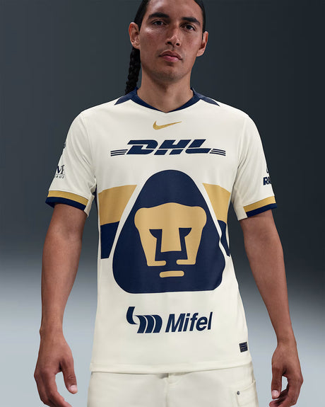 Nike UNAM PUMAS 2025/26 Men's Stadium Home Jersey - Sail/Club Gold