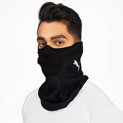 Mascarilla facial y calentador de cuello PUMA Performance en color negro