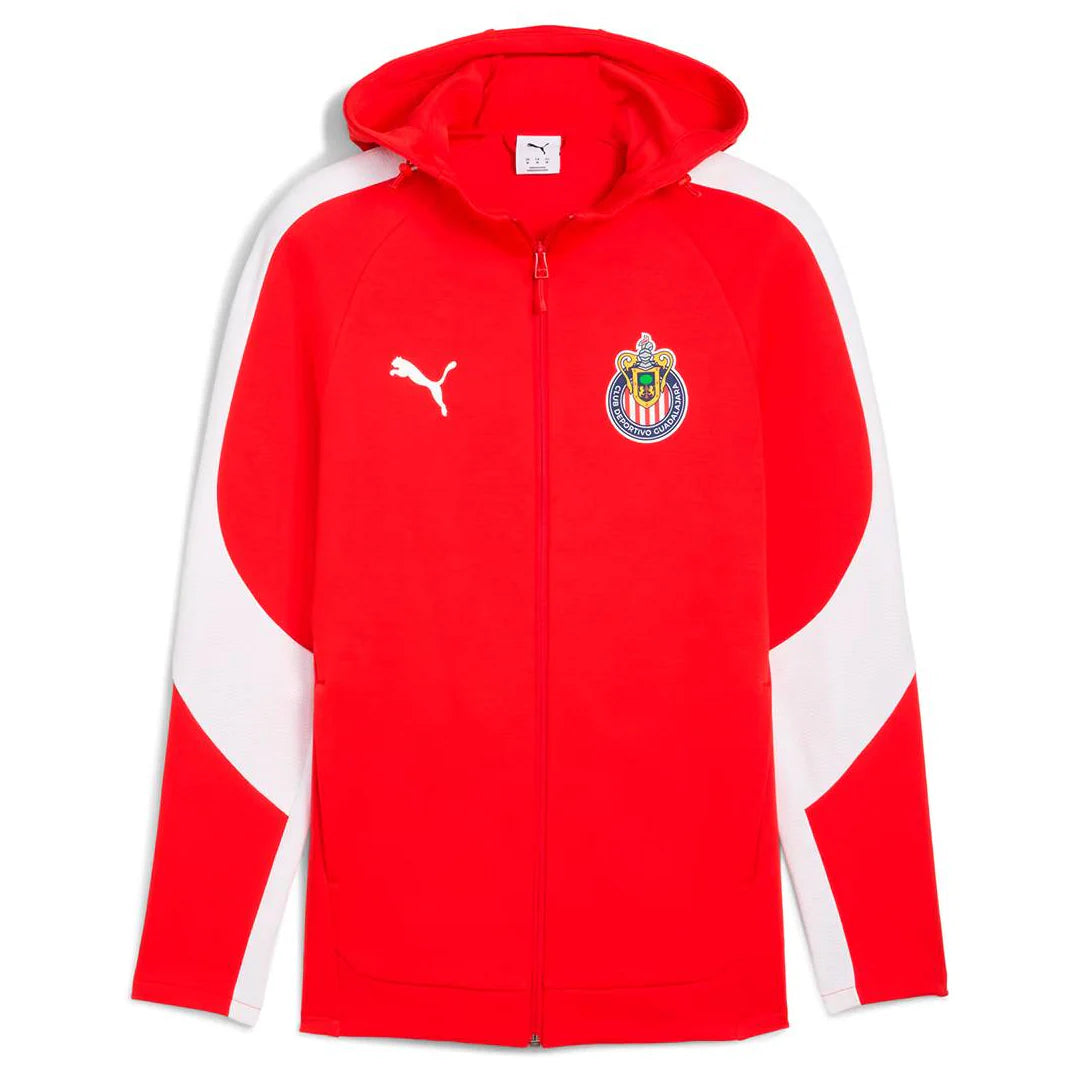 PUMA Chivas Evostripe Hooded Men's Soccer Jacket - Red/White