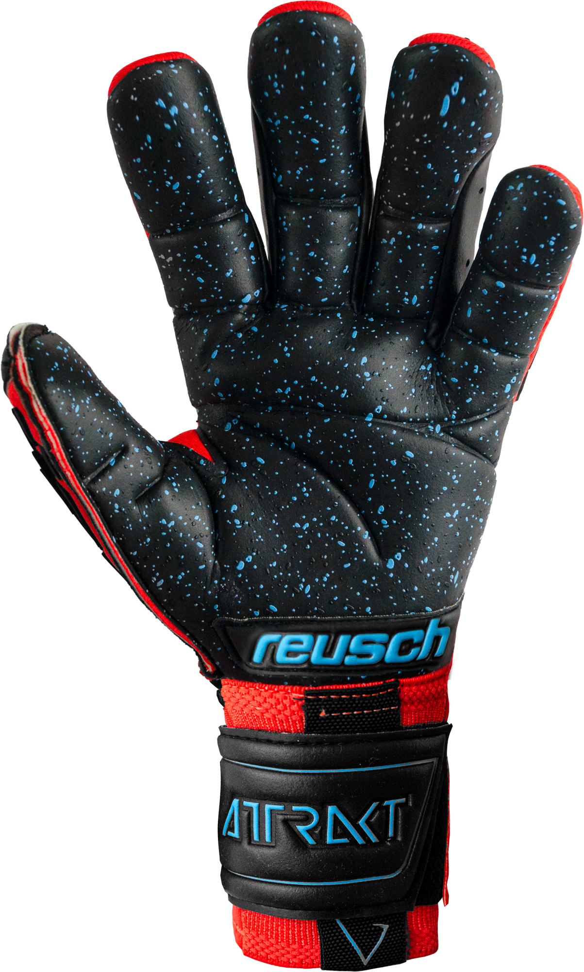Reusch Attrakt Freegel Fusion Ortho-Tec Goliator Goalkeeper Gloves Bright Red/Blue/Black