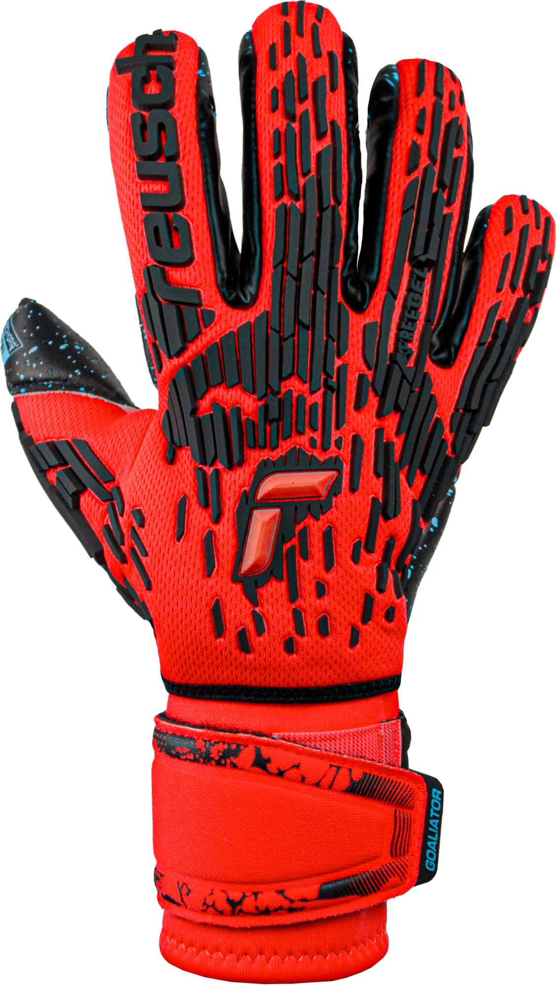 Reusch Attrakt Freegel Fusion Ortho-Tec Goliator Goalkeeper Gloves Bright Red/Blue/Black