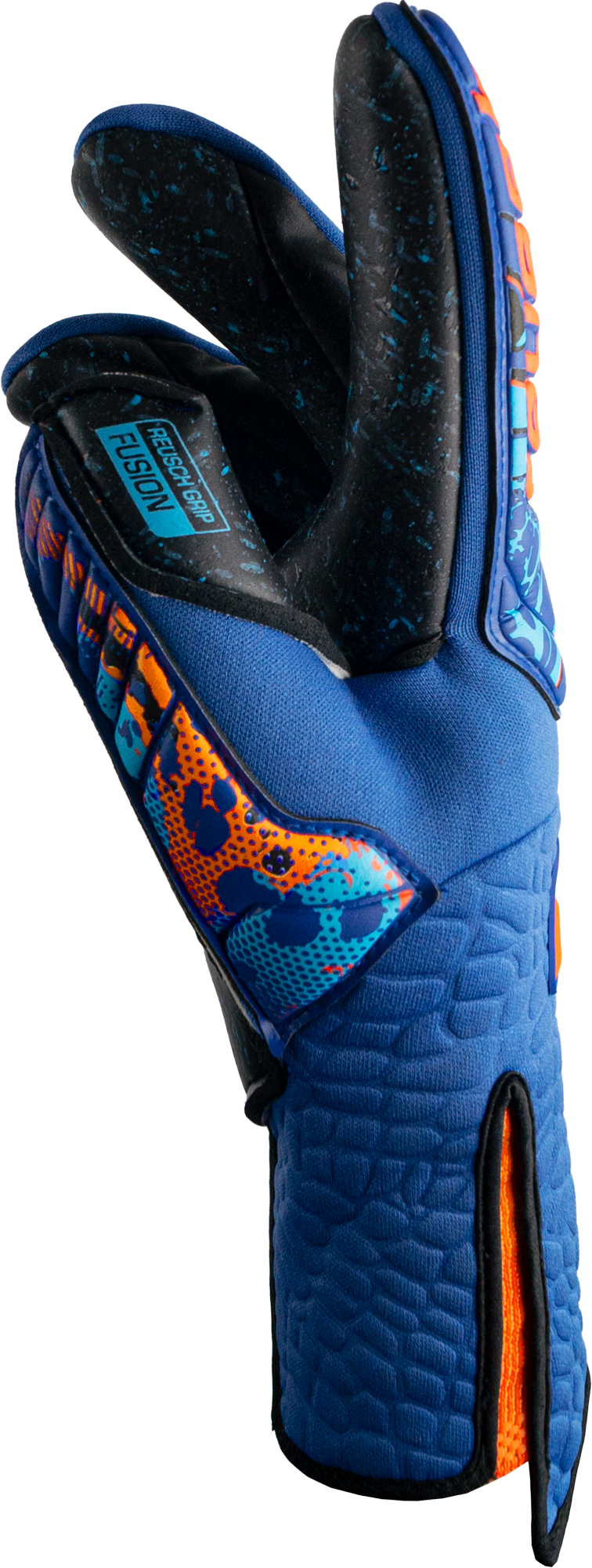 Reusch Attrakt Fusion Strapless Adaptiveflex Goalkeeper Gloves Blue/Orange/Black