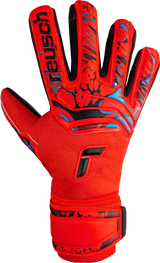Reusch Attrakt Grip Evolution Fingersave Goalkeeper Gloves Bright Red/Blue/Black