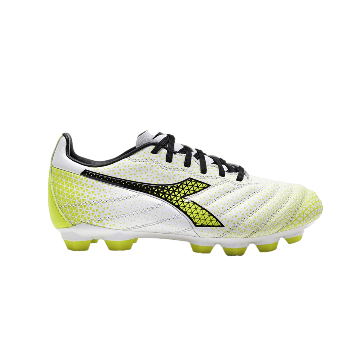 Diadora Brasil Elite GR LT LPU Youth Firm Ground Boots White/Black/Yellow