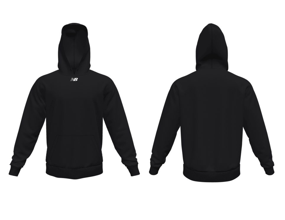 Sudadera con capucha de forro polar New Balance negra jaspeada