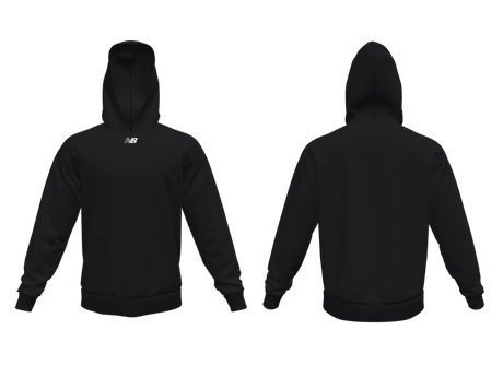 Sudadera con capucha de forro polar New Balance negra jaspeada