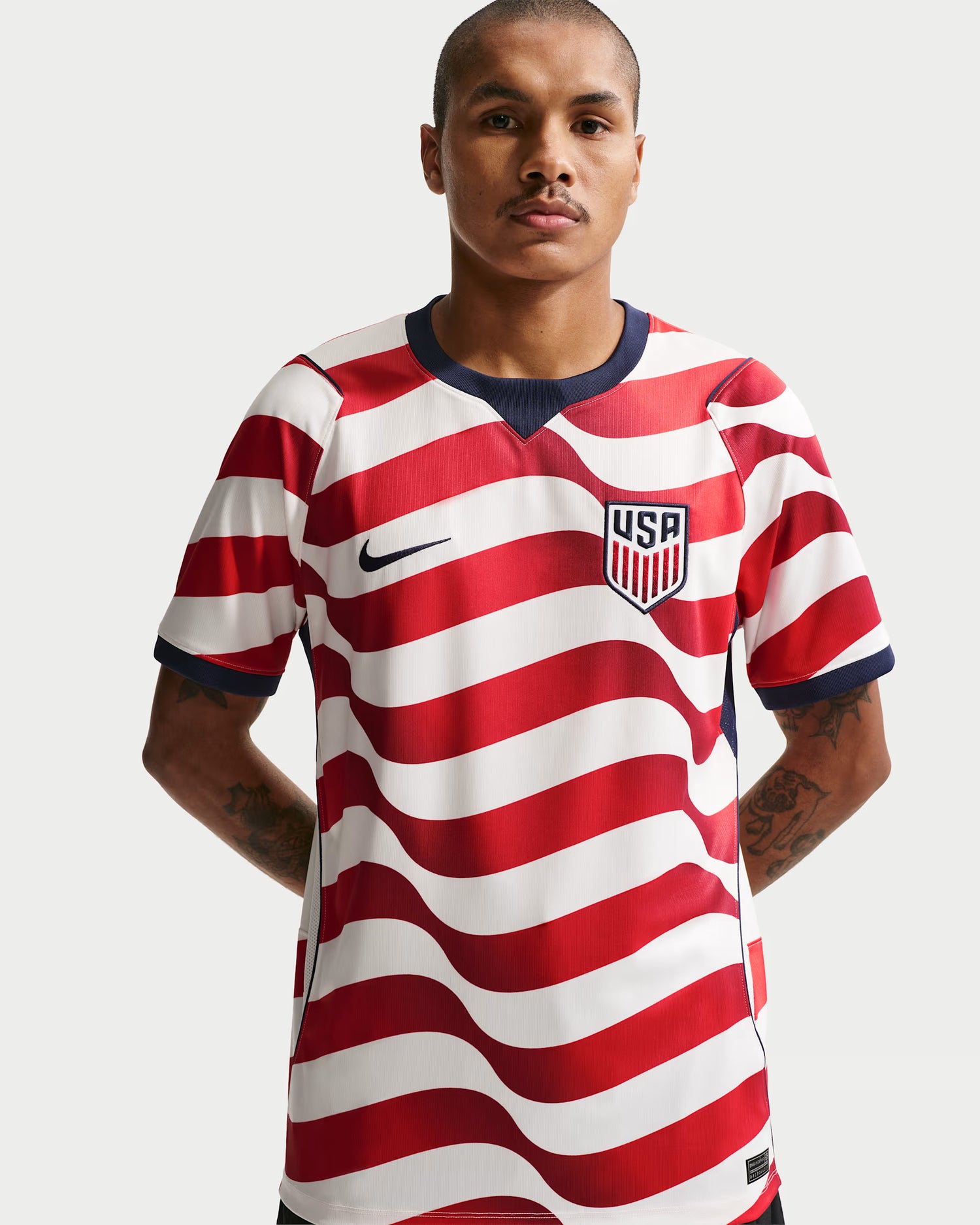 Nike USMNT Home Men's Soccer Jersey 2026 White/Red/Blue (NO STARS)
