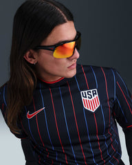 Nike USMNT 2025 Stadium Away Men's Jersey - Obsidian/Challenge Red